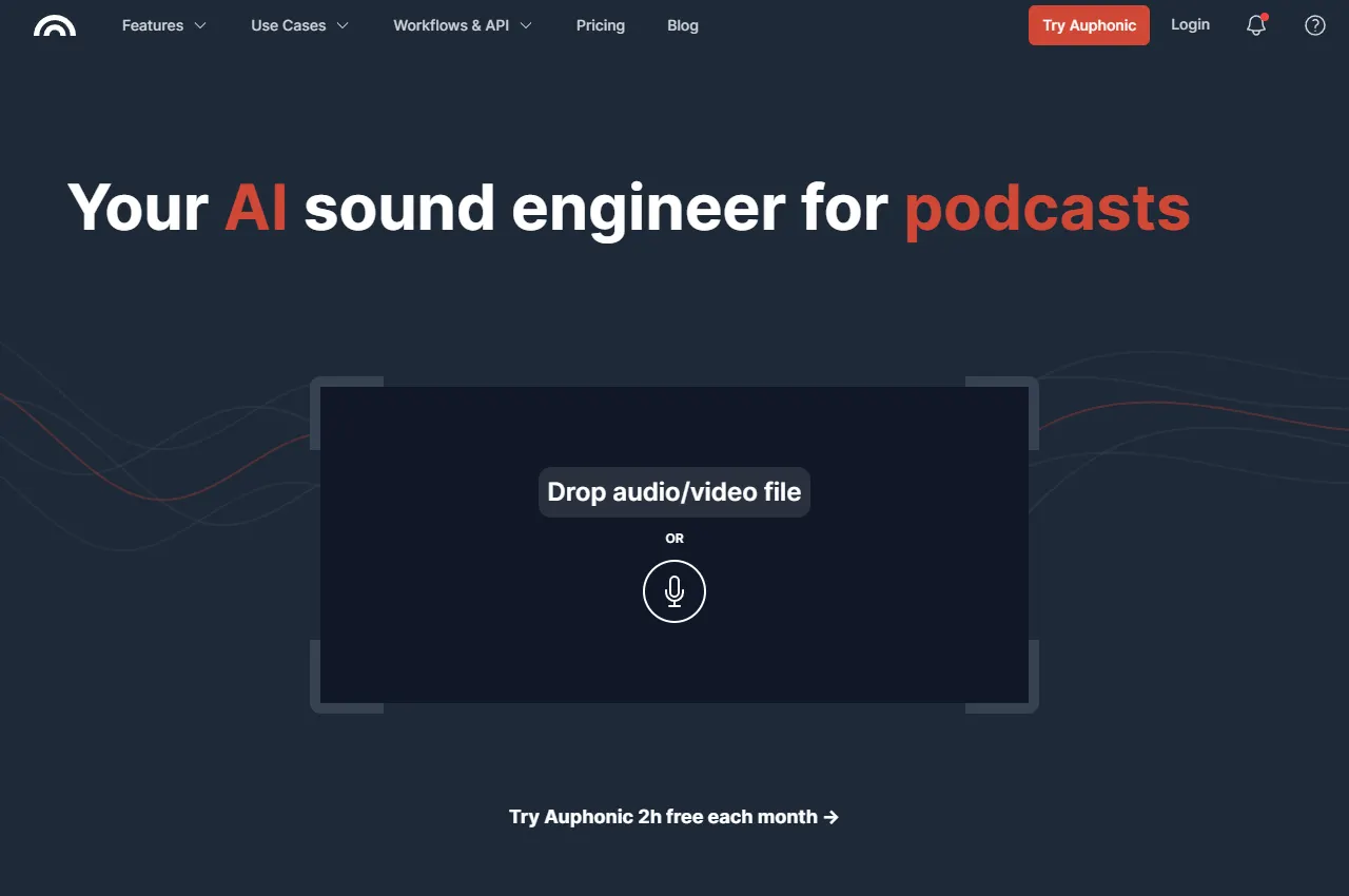 Auphonic: official website preview