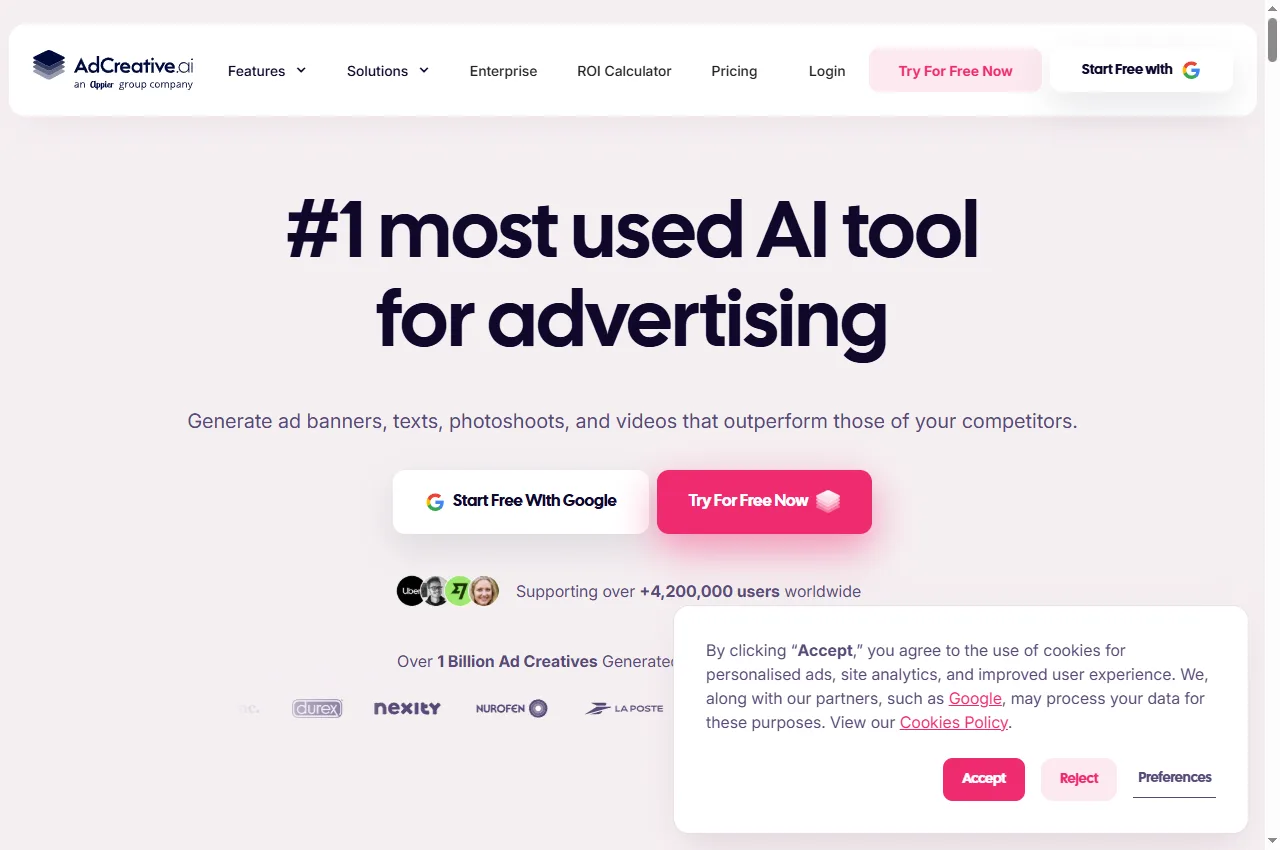 AdCreative.ai official website preview
