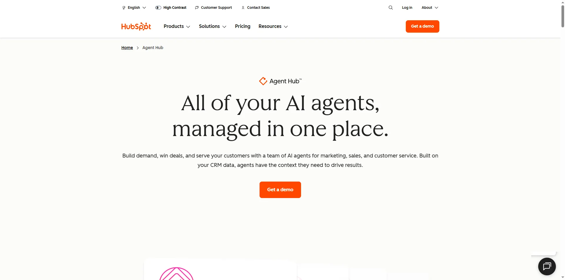 HubSpot AI official website preview