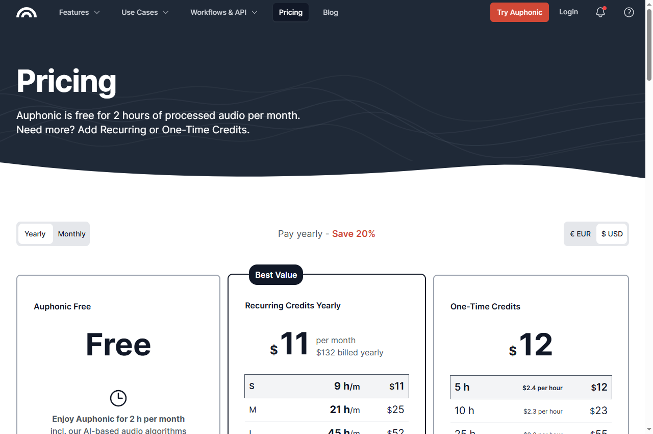 Auphonic official website preview, 22 September 2026