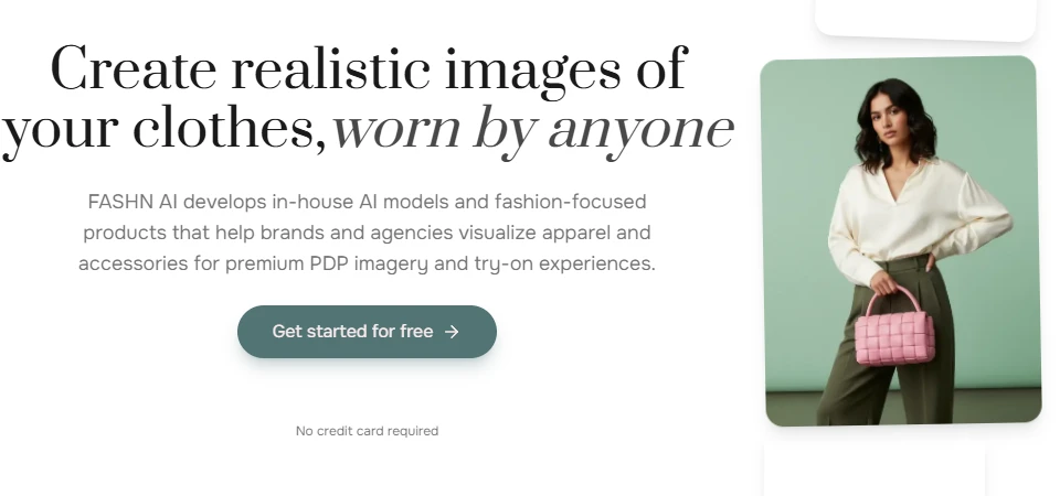 FASHN official website preview, captured September 12, 2026